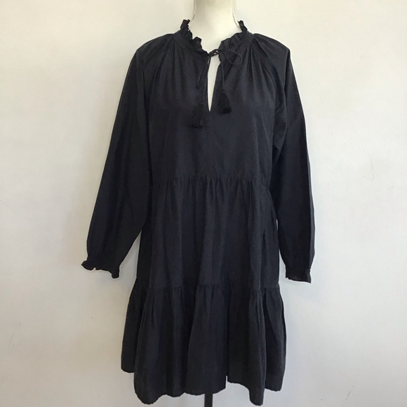 Roller Rabbit Dresses & Skirts - Roller Rabbit Women Elegant Black Long Sleeve Tiered Dress L